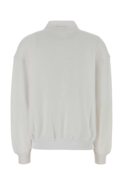 Белая рубашка-поло из хлопковой смеси серого цвета POLO RALPH LAUREN (211947966)