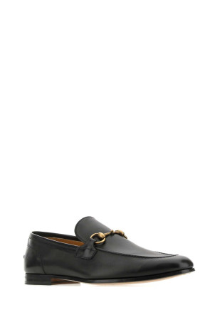 Black leather loafers Black GUCCI (406994BLM00)