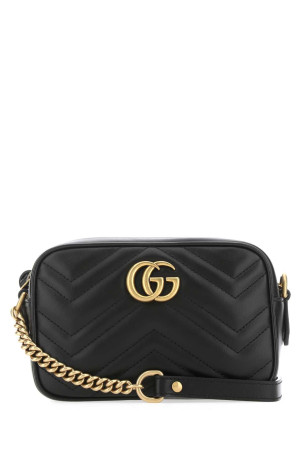 Black leather mini GG Marmont crossbody bag Black GUCCI (448065DTD1T)