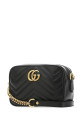Black leather mini GG Marmont crossbody bag Black GUCCI (448065DTD1T)