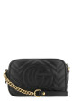 Black leather mini GG Marmont crossbody bag Black GUCCI (448065DTD1T)