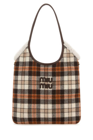 Сумка для покупок из вышитой ткани MIU MIU (5BG231VMLN2ID5)