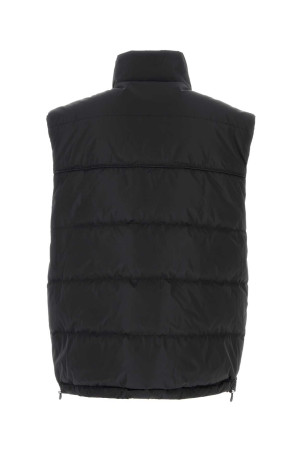 Black polyester reversible sleeveless down jacket VERSACE JEANS (77GAPD22CQD54)