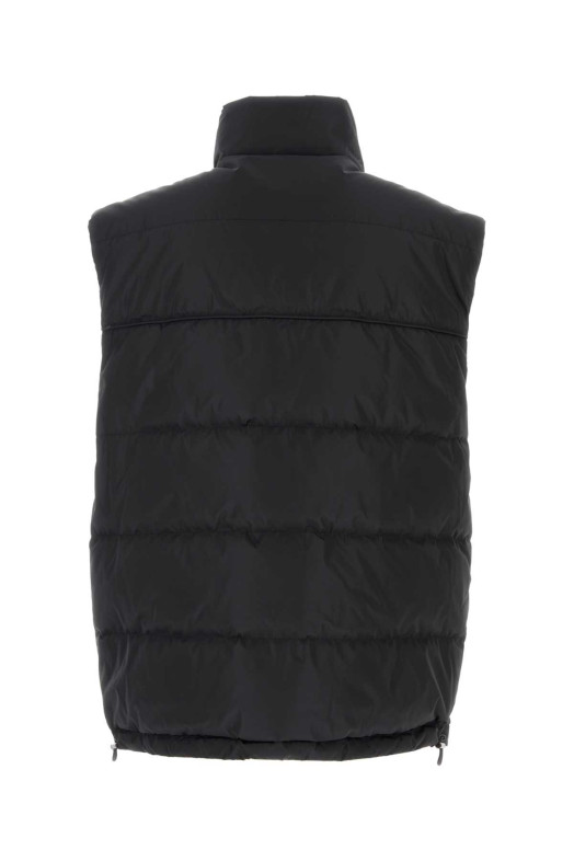 Black polyester reversible sleeveless down jacket VERSACE JEANS (77GAPD22CQD54)