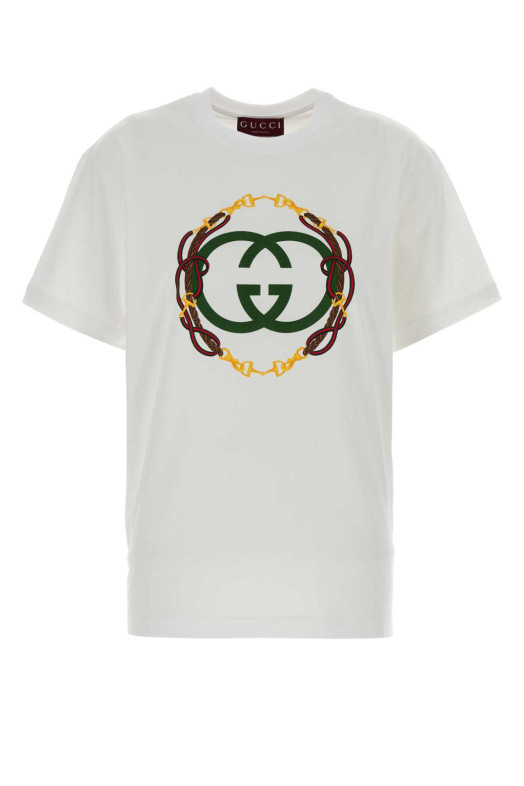 White cotton oversize t-shirt White GUCCI (837959XJHMY)