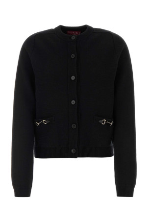 Black wool blend cardigan GUCCI (851977XKEVK)