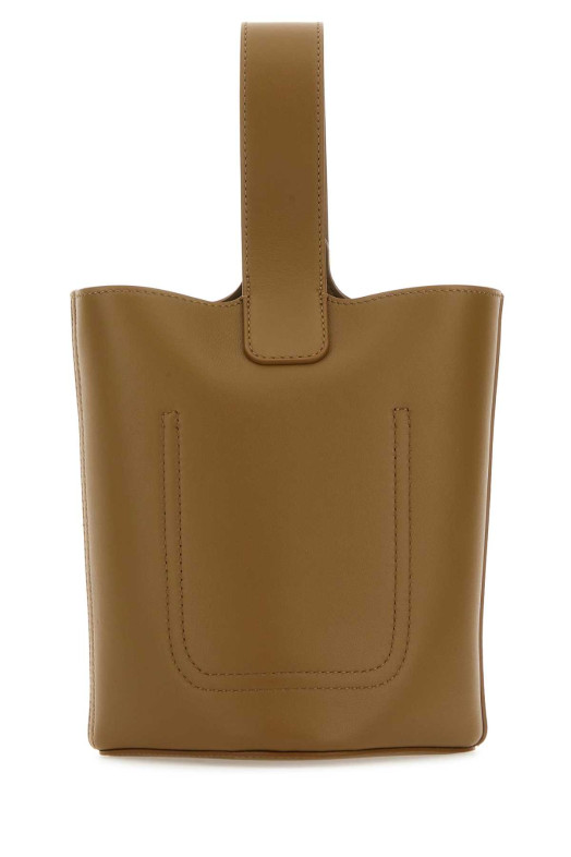 Camel leather mini Pebble bucket bag LOEWE (AANBBBMX01)