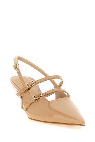 Лакированные туфли с открытым задником Бежевые TWIN SET 261TCP04413161