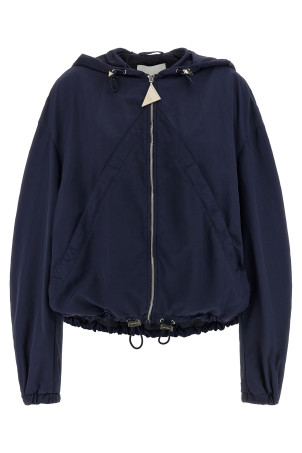 Hooded bomber jacket Blue