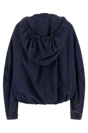 Hooded bomber jacket Blue