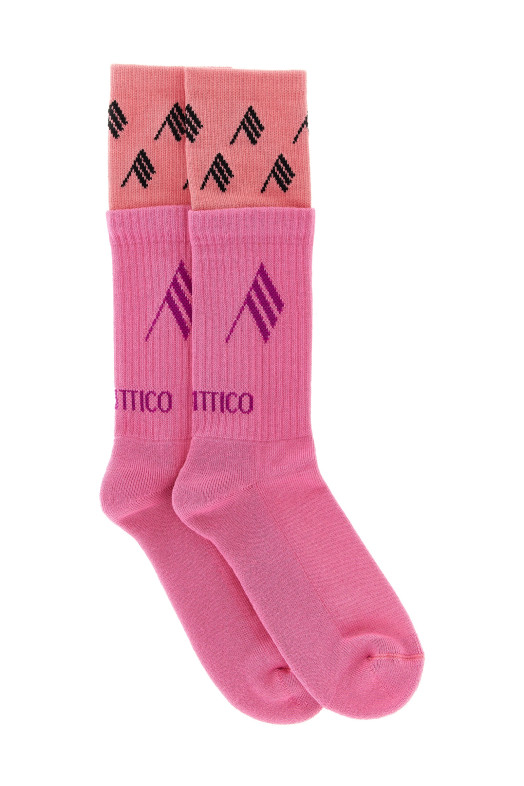 Двухслойные носки с логотипом Розовые THE ATTICO 260WAK00024026