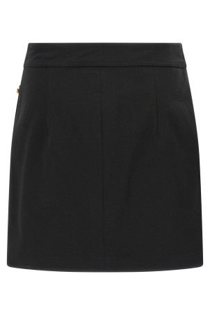 Юбка с драгоценными пуговицами Черная ELISABETTA FRANCHI GO14161E2110