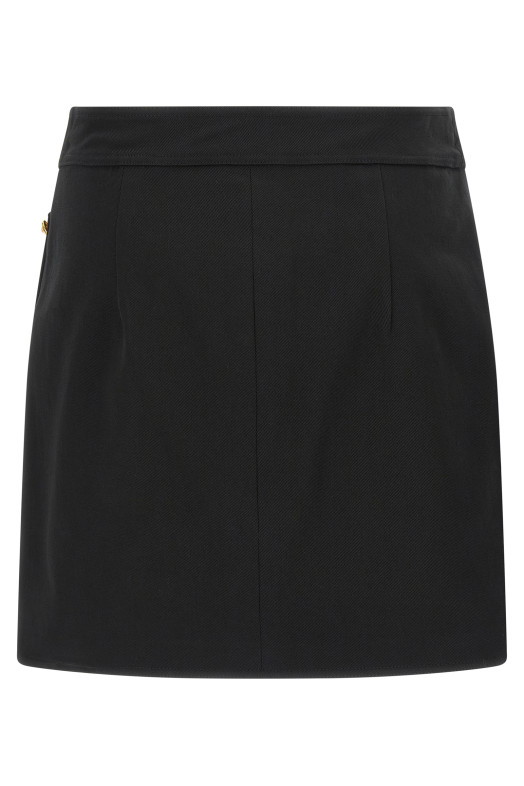 Юбка с драгоценными пуговицами Черная ELISABETTA FRANCHI GO14161E2110