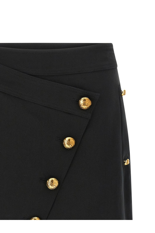 Юбка с драгоценными пуговицами Черная ELISABETTA FRANCHI GO14161E2110