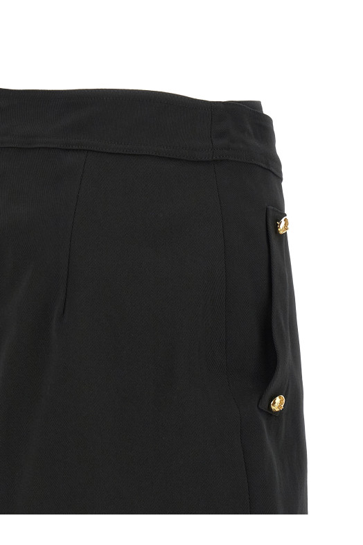 Юбка с драгоценными пуговицами Черная ELISABETTA FRANCHI GO14161E2110