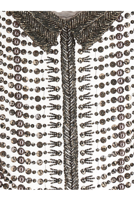 Beaded chiffon top Gray