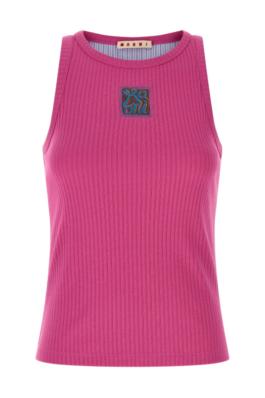 Майка с логотипом Фуксия MARNI THJE0380S0UTC60000C57