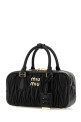 Black leather Arcadie handbag Black MIU MIU (5BB142VOONAN88)