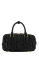 Black leather Arcadie handbag Black MIU MIU (5BB142VOONAN88)