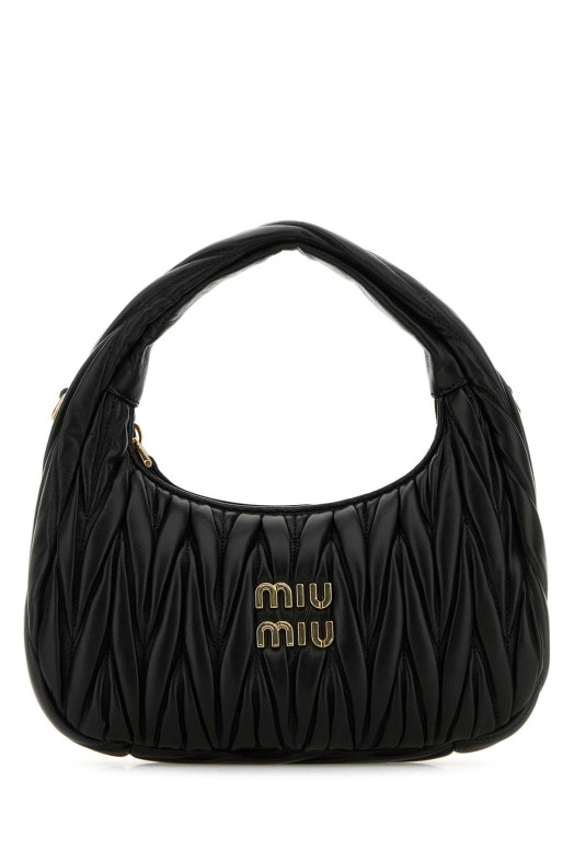 Black nappa leather Wander handbag Black MIU MIU (5BC125VOOYAN88)