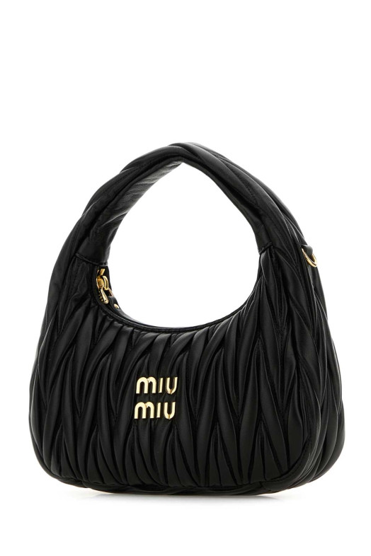 Black nappa leather Wander handbag Black MIU MIU (5BC125VOOYAN88)