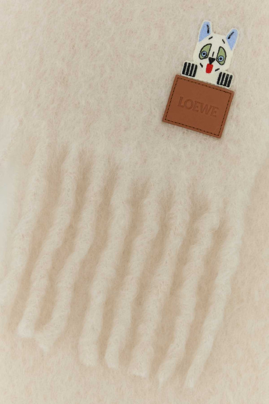 White mohair blend scarf White LOEWE (FSA6SS1W03)