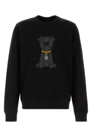 Black cotton sweatshirt Black FENDI (FY0178AW0Q)