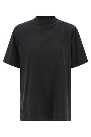 Футболка с подкладкой на плечах Черная THE ATTICO 260WCT00360615