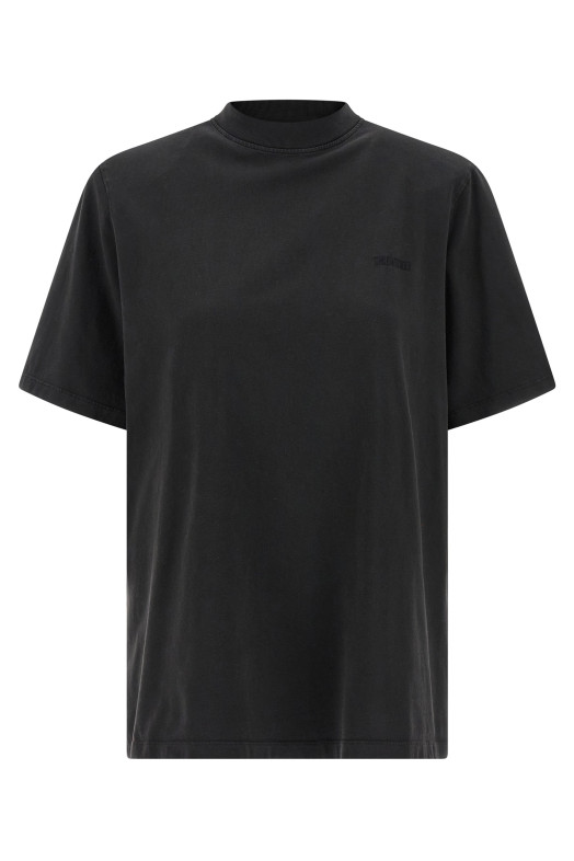 Футболка с подкладкой на плечах Черная THE ATTICO 260WCT00360615