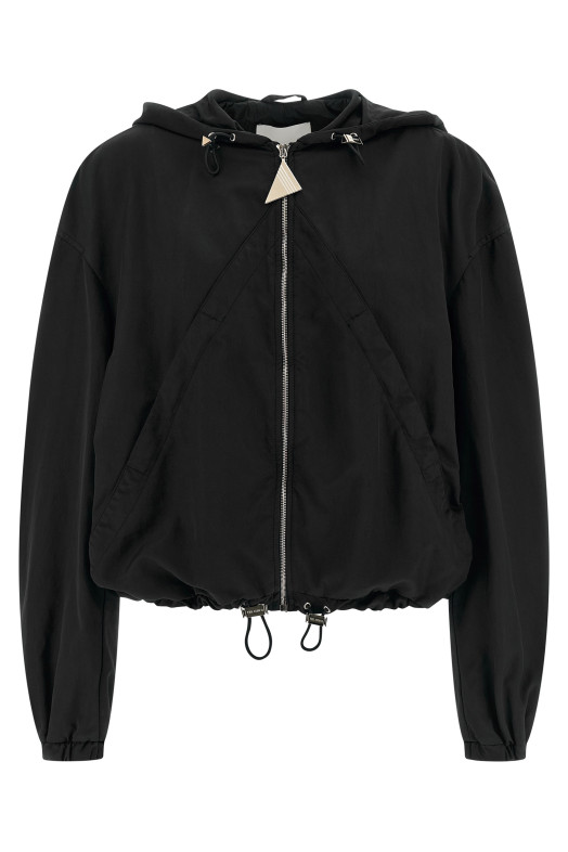 Hooded bomber jacket Black