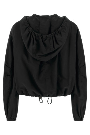 Hooded bomber jacket Black