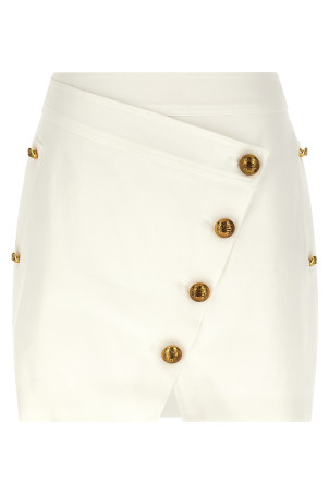 Спідниця з коштовними ґудзиками Біла ELISABETTA FRANCHI GO14161E2360