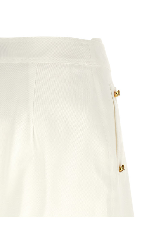 Jewel button skirt White