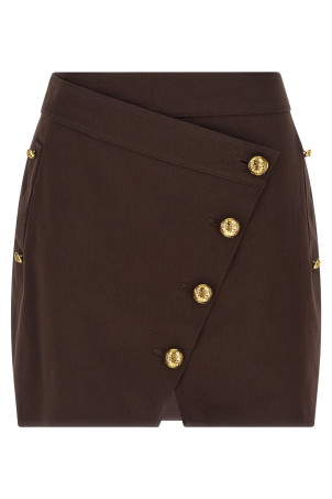 Jewel button skirt Brown