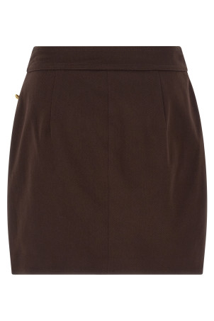 Jewel button skirt Brown