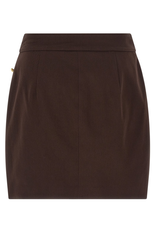 Jewel button skirt Brown