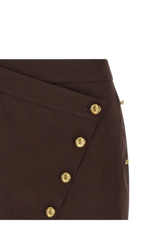 Jewel button skirt Brown
