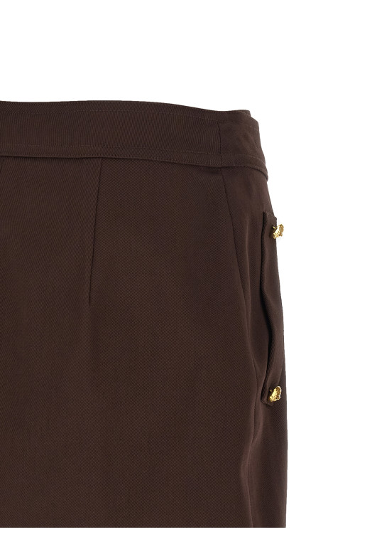 Jewel button skirt Brown