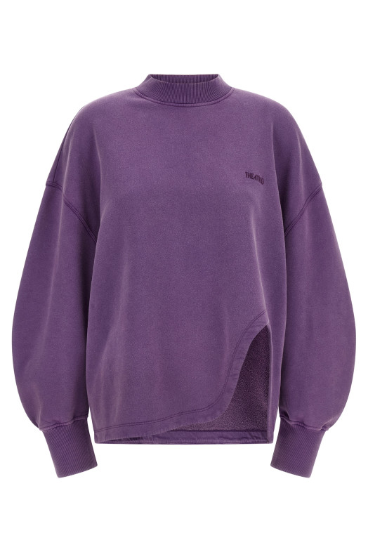 Shaped slit sweatshirt Purple