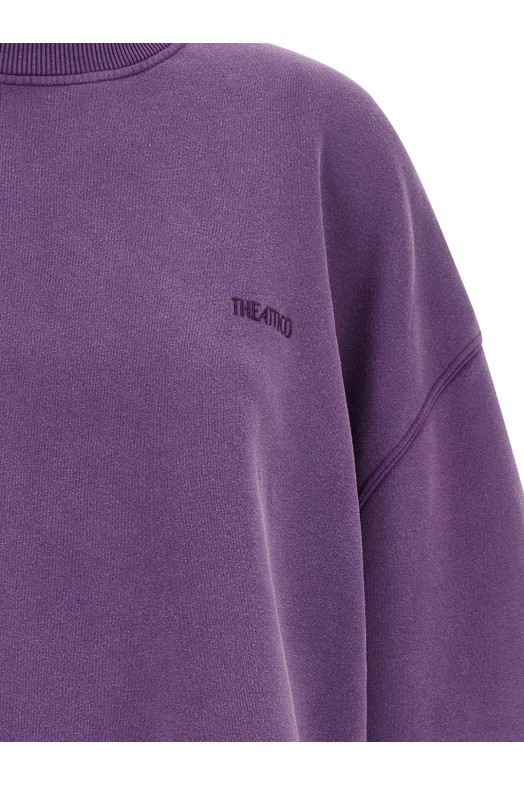 Shaped slit sweatshirt Purple