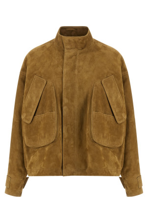 Suede bomber jacket Beige