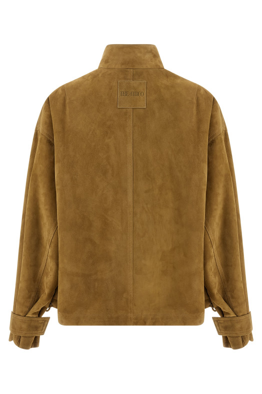 Suede bomber jacket Beige