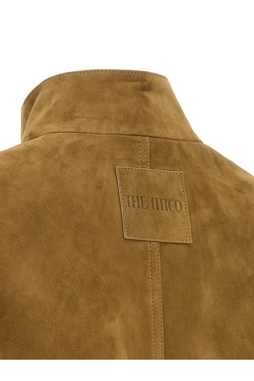 Suede bomber jacket Beige