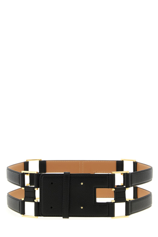 Double band belt Black