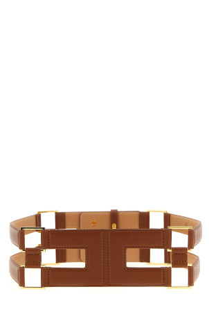 Двойной ремень коричневого цвета ELISABETTA FRANCHI CT87S61E2027