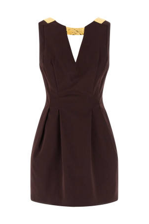 Metal plaque dress Brown