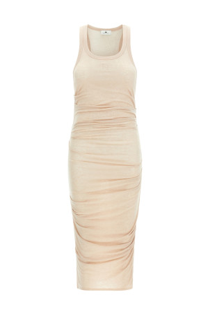 Logo embroidery dress Beige