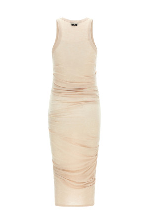 Logo embroidery dress Beige