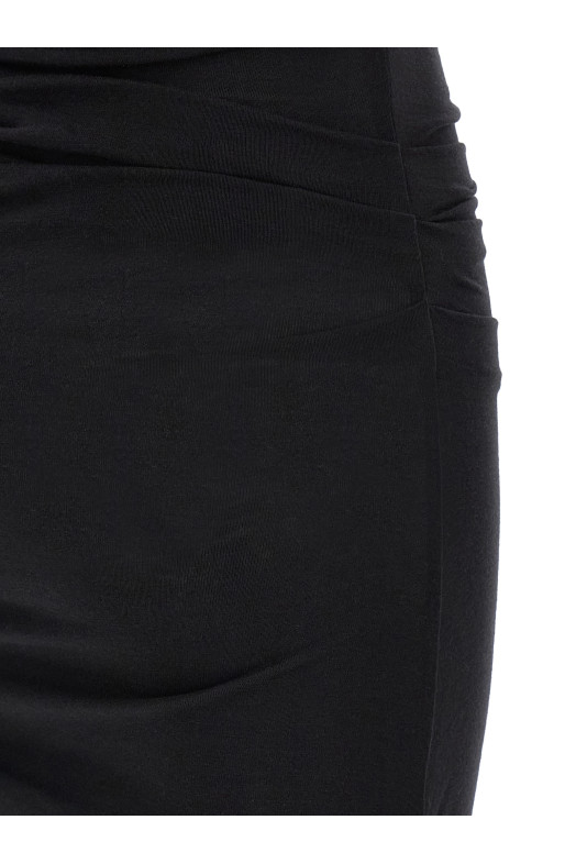 Logo embroidery dress Black