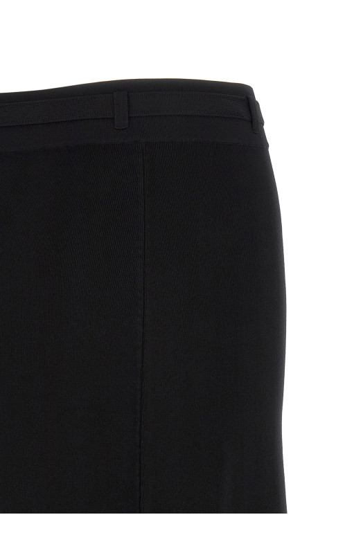 Юбка с боковыми полосками Черная ELISABETTA FRANCHI GK27S61E2685